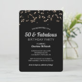 Invitation Chic 50 & Fabulous Black Gold Silver 50e anniversa (Debout devant)