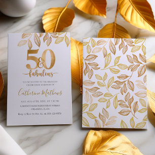 Invitation Chic 50 & Fabulous Faux Gold Birthday Party