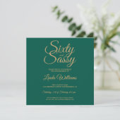 Invitation Chic 60 et Sassy Green Gold 60th Birthday Party (Debout devant)