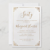 Invitation Chic 60e Soixante Or de la calligraphie de cadre A (Devant)