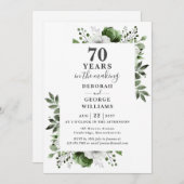 Invitation Chic 70e anniversaire de Mariage Monogramme Floral (Devant / Derrière)