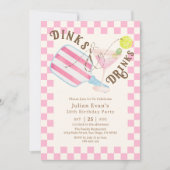 Invitation Chic À damiers Boissons & Boissons Pickleball Anni (Devant)