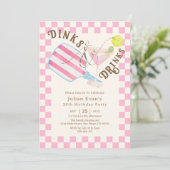 Invitation Chic À damiers Boissons & Boissons Pickleball Anni (Debout devant)