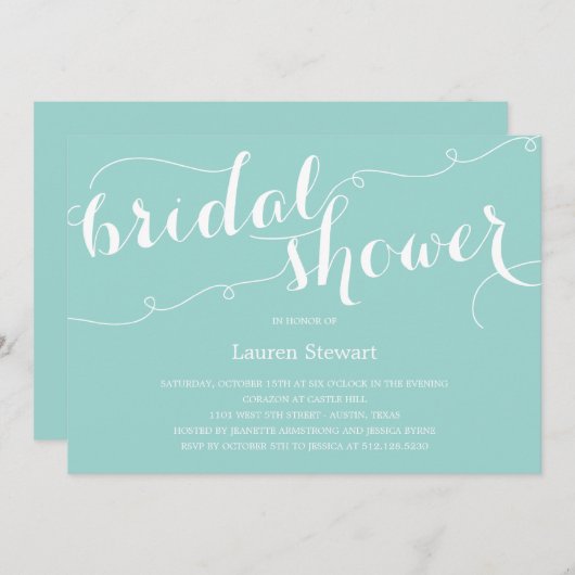 Invitation Chic à la douche nuptiale (Devant / Derrière)