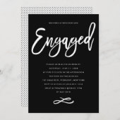 Invitation chic à l'encre pour une soirée de fianç (Devant / Derrière)