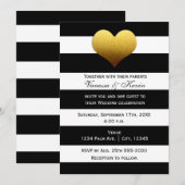 Invitation chic à rayures noires et blanches avec (Devant / Derrière)