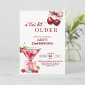 Invitation Chic A Tini Bit Older Cherry Martini 23rd Birthday (Debout devant)