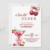 Invitation Chic A Tini Bit Older Cherry Martini 51st Birthday (Devant)