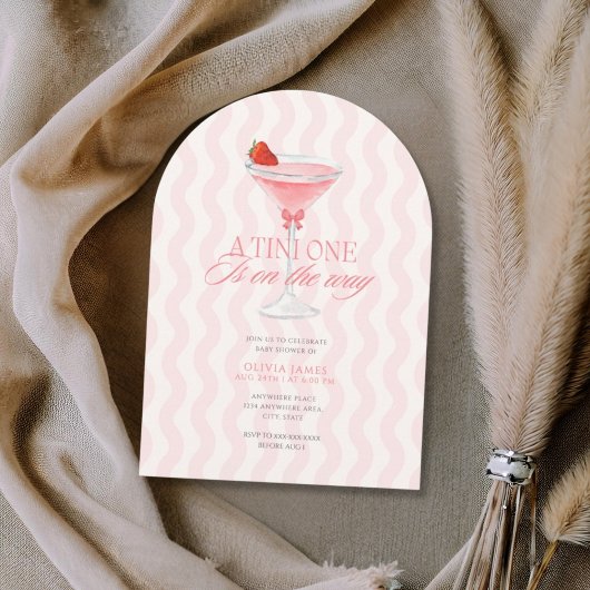 Invitation Chic a tini one girl baby shower