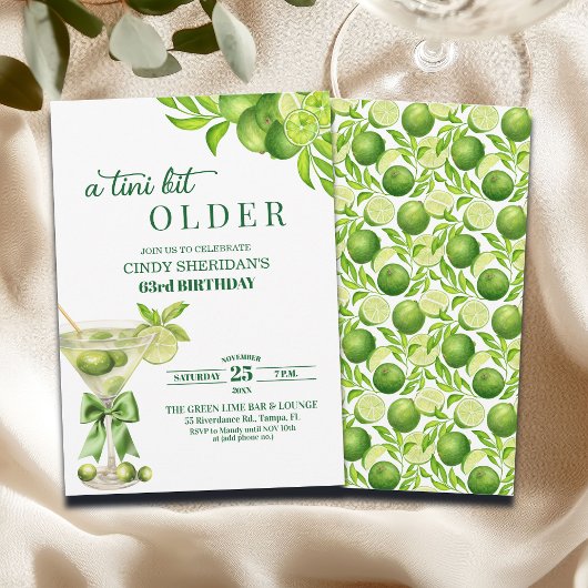 Invitation Chic A Tini Un Peu Plus Vieil Martini Au Citron Ve