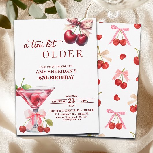 Invitation Chic A Tini Un Peu Plus Vieille Martini 67e Annive