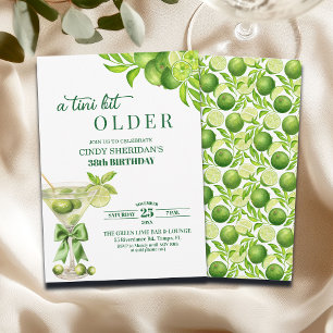 Invitation Chic A Tini Un peu plus vieux Lime Martini 38e Ann