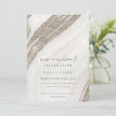 Invitation Chic Abstrait en marbre doré clair Agate Renouvell (Debout devant)