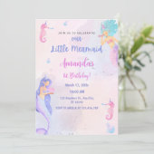 Invitation Chic Adorable Sirène 1er anniversaire (Debout devant)