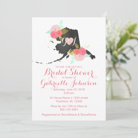 Invitation Chic Alaska State Floral (Debout devant)