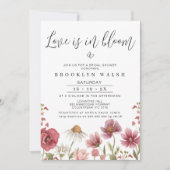 Invitation Chic Amour Fleur sauvage dans la Fête des mariées  (Devant)