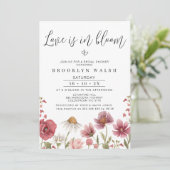 Invitation Chic Amour Fleur sauvage dans la Fête des mariées  (Debout devant)