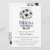Invitation Chic Anemone Floral Bridal (Devant / Derrière)