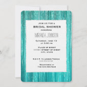 Invitation Chic Aqua Mint Tinsel Stripes Bridal Shower (Devant)
