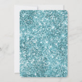 Invitation Chic Aqua Turquoise Blue Glam Anniversaire (Dos)