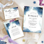 Invitation Chic Aquarelle céleste Mariage Mariage étoilé<br><div class="desc">Elégante invitation de mariage avec un délicat arrière - plan étoilé aquarelle créant un cadre magnifique présentant vos détails mariages. Possibilité de changer sur la zone de texte modèle la section "Le mariage de" pour d'autres événements, comme "le mariage de", "l'Union de" ou "Le renouveau du voeu". Eléments calligraphiques modernes...</div>