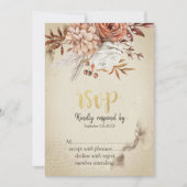 Invitation Chic Aquarelle Fleurs d'automne RSVP (Devant)