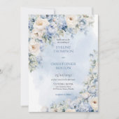Invitation Chic aquarelle fleurs d'hiver mariage (Devant)