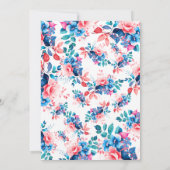 Invitation Chic aquarelle Floral 40e anniversaire (Dos)