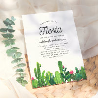 Chic aquarelle Floral Cactus Fiesta Fête des marié