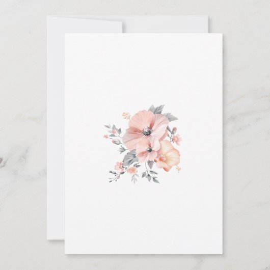 Invitation Chic Aquarelle Floral écriture Mariage de script (Dos)