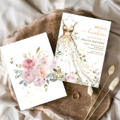 Invitation Chic aquarelle Floral Élégant déjeuner nuptial