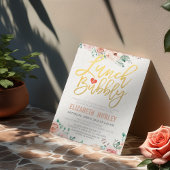 Invitation Chic Aquarelle Floral Lunch Fête des mariées Bubbl