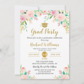 Invitation Chic Aquarelle Floral Rose Gold Party (Devant)