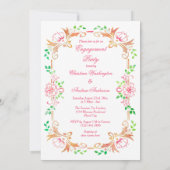 Invitation Chic aquarelle florale Engagement Double Face (Dos)