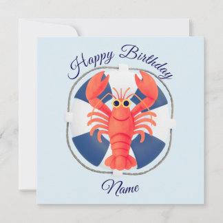 Invitation Chic aquarelle homard et bouée de sauvetage Annive