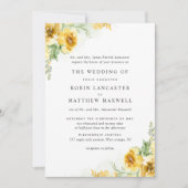 Invitation Chic Aquarelle Jaune Oc Floral Mariage (Devant)