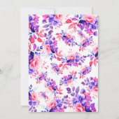 Invitation Chic Aquarelle Purple Floral 50e fête d'anniversai (Dos)