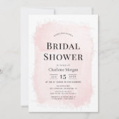 Invitation Chic Aquarelle rose pâle Fête des mariées (Devant)