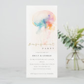 Invitation Chic Aquarelle sous-marine méduse Fiançailles (Debout devant)