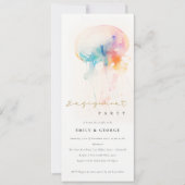 Invitation Chic Aquarelle sous-marine méduse Fiançailles (Devant)