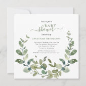 Invitation Chic Aquarelle Verdure Baby shower de couronne (Devant)