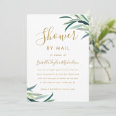 Invitation Chic Aquarelle Verdure douche par la poste (Debout devant)