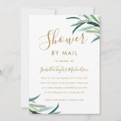 Invitation Chic Aquarelle Verdure douche par la poste (Devant)