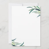 Invitation Chic Aquarelle Verdure douche par la poste (Dos)