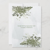 Invitation Chic aquarelle verte eucalyptus Quinceañera (Dos)