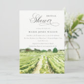 Invitation Chic Aquarelle Vignoble Fête des mariées (Debout devant)