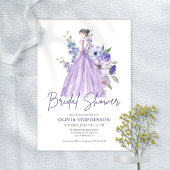 Invitation Chic Aquarelle violet Fête des mariées de script