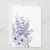 Invitation Chic Aquarelle violet Fête des mariées de script (Dos)