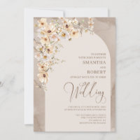 Chic arc neutre fleur sauvage ivoire brun mariage