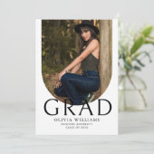 Invitation Chic Arch Photo Collage QR Code Graduation Party (Debout devant)